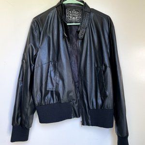 Faux Leather Plus Size Jacket